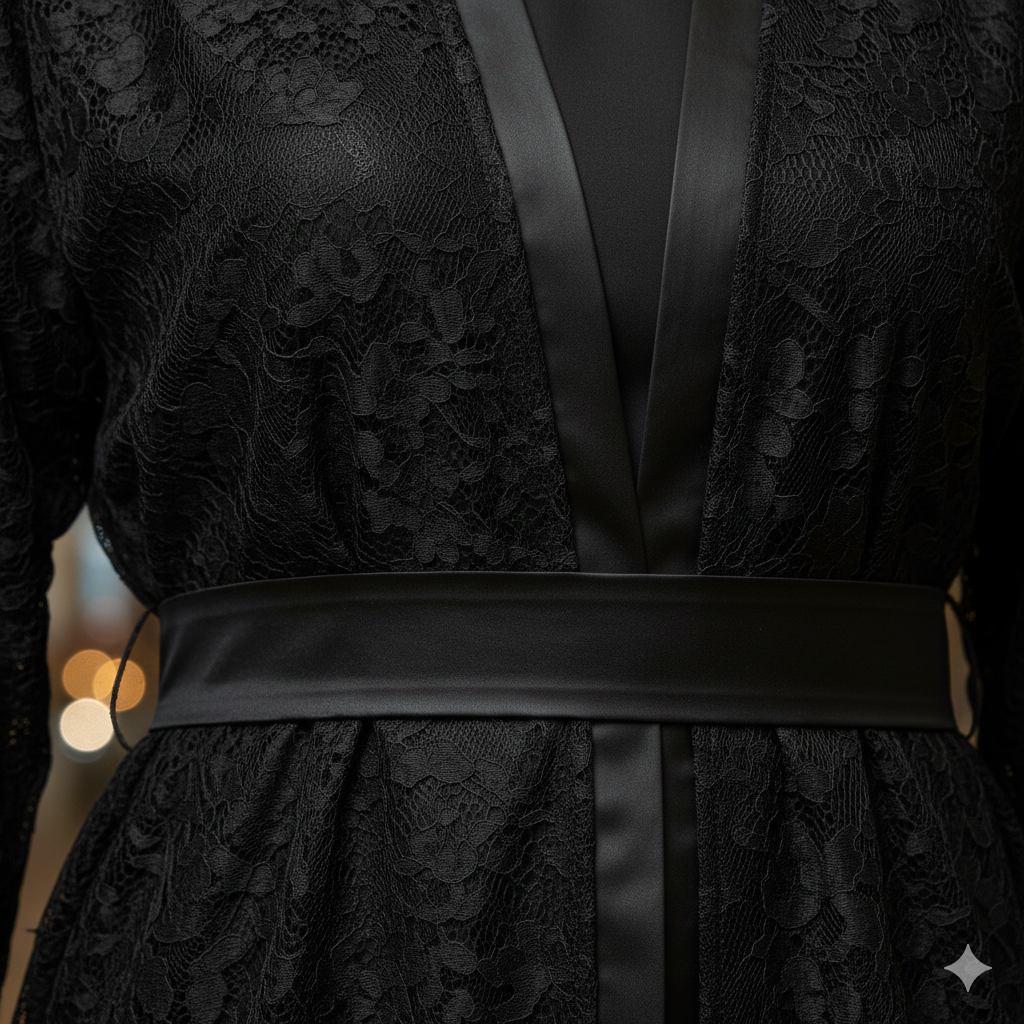 عباية "ليال" الفاخرة - مزيج الدانتيل والساتان الملكي
