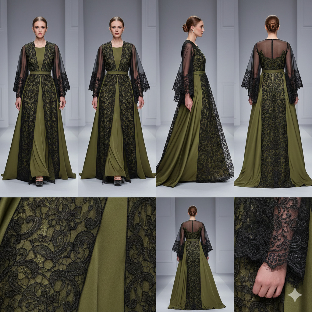 عباية راقية بتفاصيل فنية أنيقة